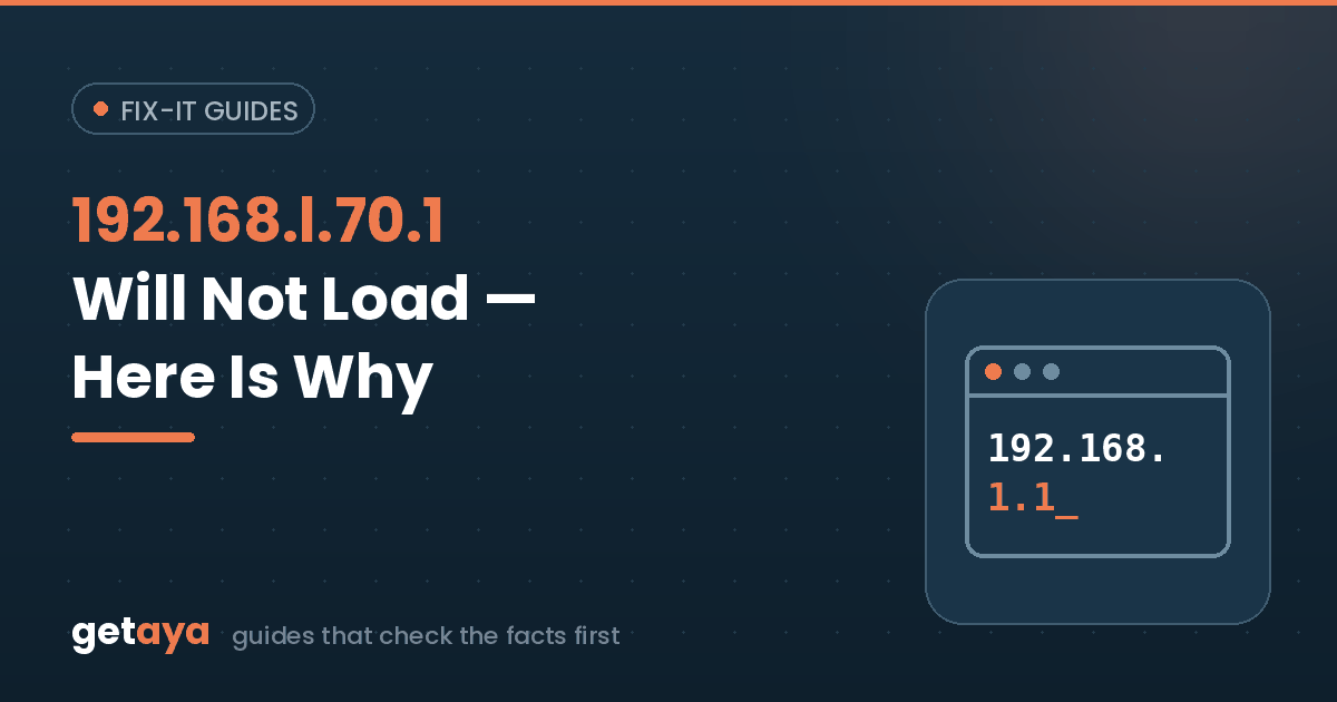 192.168.l.70.1 Will Not Load — Here Is Why, and How to Find Your Real Router Address